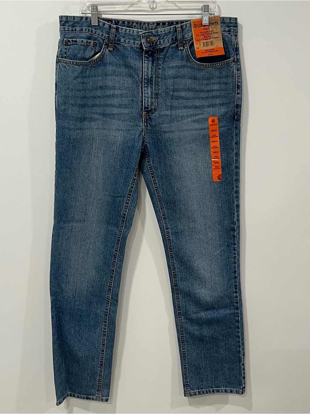 Men’s Slim Fit Straight Light Blue Jeans by Ruff Hewn